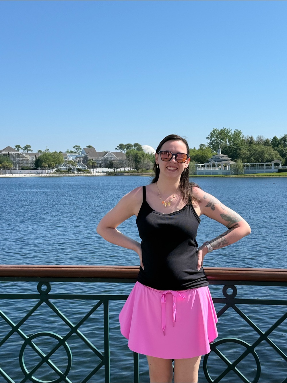 Pink Drawstring Flowy Skort - Picture 3 of 3